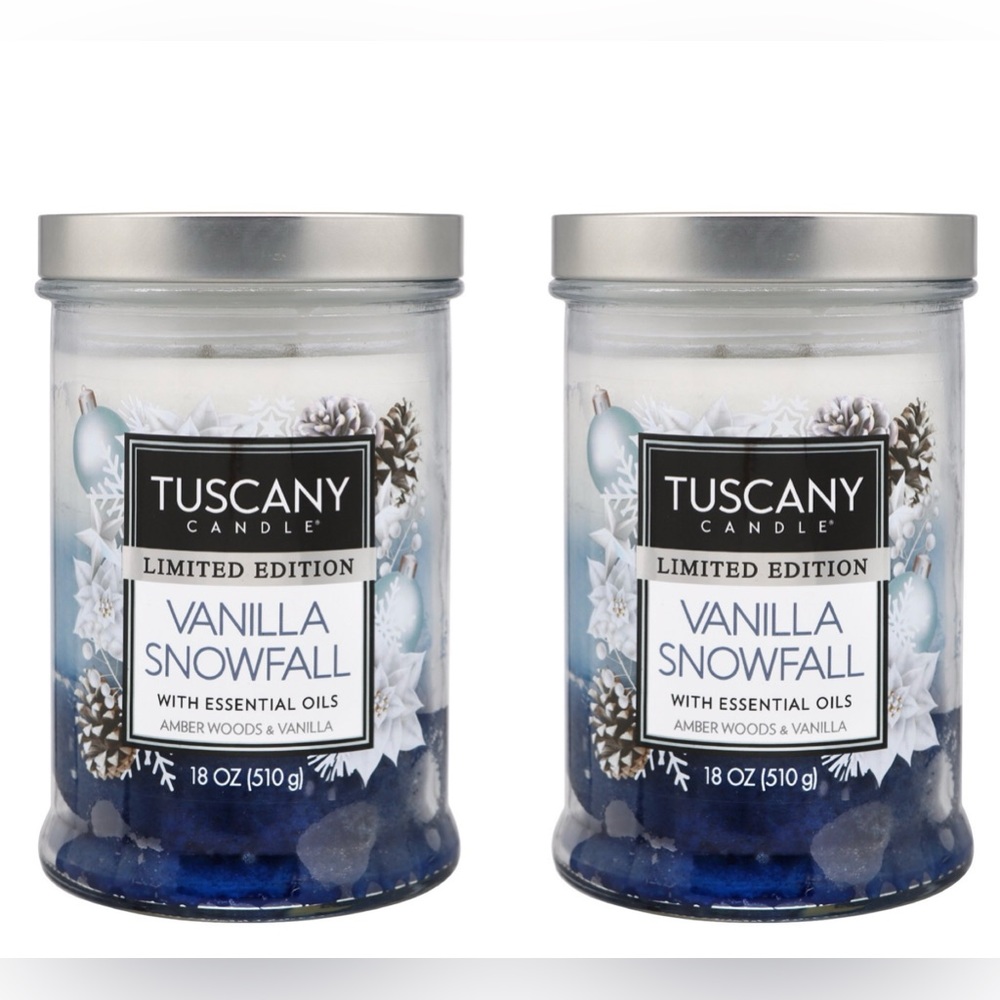 Tuscany Candle Vanilla Snowfall Scented Candle, 18 oz Set of 2